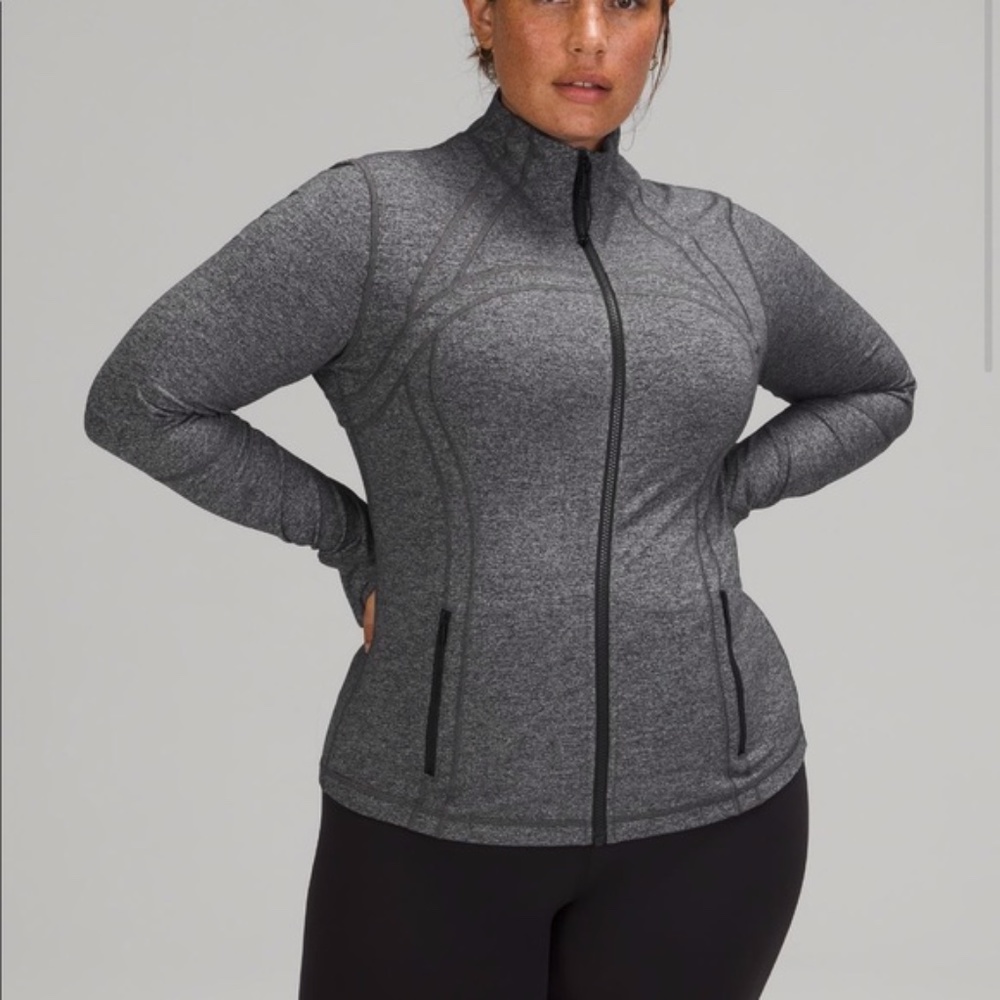 Lululemon Define Heathered Black Gray Zip Athletic Jacket Size 6